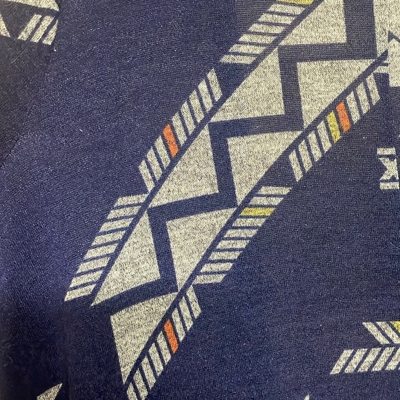 LuLaRoe size Med Blue with Multicolor Aztec Print Long Sleeve Cardigan Sweater - Picture 6 of 9